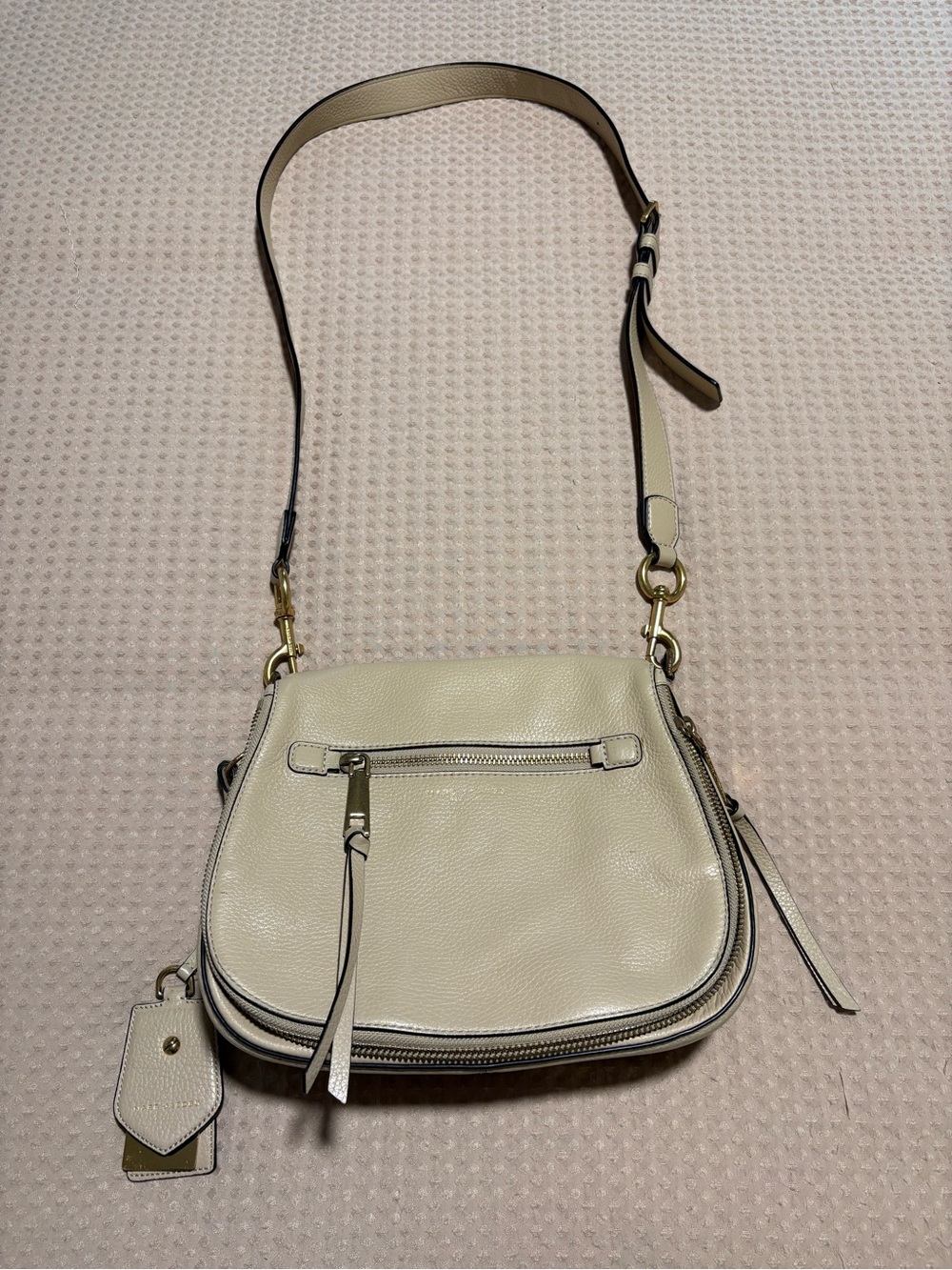 Marc Jacobs Leather Crossbody Bag in Light Cream Elevated Everyday Basic